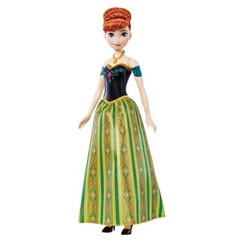 Image of Mattel Disney Frozen Toys, Singing Anna Fashion Doll in Signature Outfit, Sings “For the First Time in Forever” in 4 Languages: English, French, German, Italian from Disney Frozen, JDL59