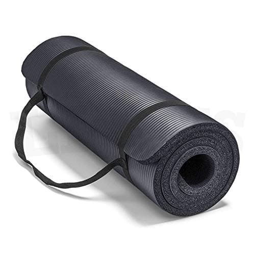 Image of Lions Yoga Mat Thick 10MM - 183cm x 60cm Multi Purpose Yoga Matt for Men Women, Non Slip NBR Foam Exercise Mat with Carry Strap, Perfect for Pilates, Stretching, Home Gym Exercise (Black)