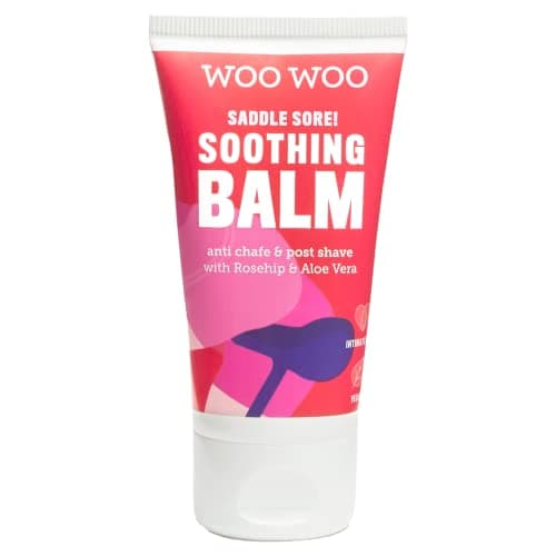 Image of WooWoo Saddle Sore! Womens Soothing Moisturising Balm, Vegan Post Shave Anti Chaffing Cream For Sensitive Skin With Chamomile Rosehip Oil and Aloe Vera - 50ml