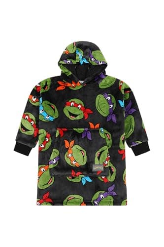 Image of Teenage Mutant Ninja Turtles Boys Fully Lined Luxury Fleece Hoodie, Oversized Fleece Blanket Hoody For Kids (6-10 Years)