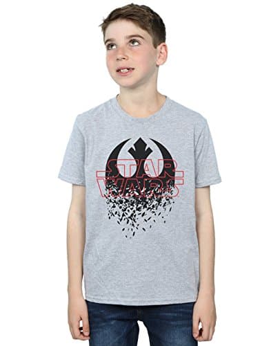 Image of Star Wars Boys The Last Jedi Shattered Emblem T-Shirt 5-6 Years Sport Grey