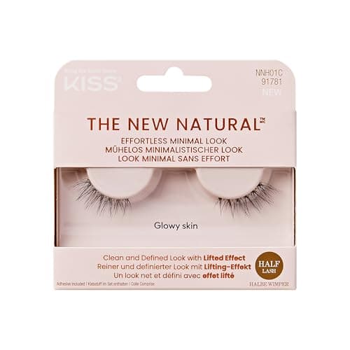 Image of KISS The New Natural False Eyelashes Half Strip Lash Single Pack 01, 1 Pair