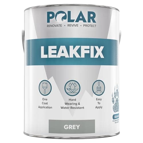Image of Polar Leak Seal Paint - 2.5L, Grey - Waterproof Roof Sealant for Leaks & Cracks - Seals and Protects Roofs, Gutters, & Drainpipes from UV Damage - Easy One Coat Application