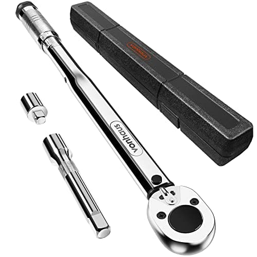 Image of VonHaus Torque Wrench - with 3/8 Reducer and Extension Bar - Ratchet Wrench 1/2 Drive, 30-210Nm, 470mm Long Reach Handle with Carry Case for Car, Bike and General Repairs