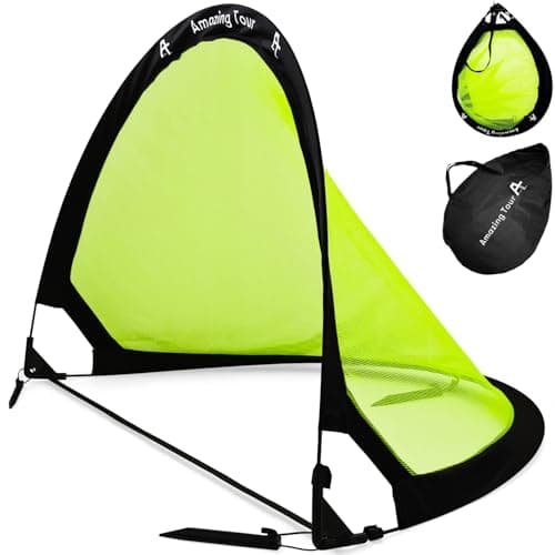 Image of Amazing Tour Pop Up Football Goals 4ft Soccer Goal Posts for Kids, Foldable Football Garden Goals Soccer Sport Games Training Practice, 1 Pack