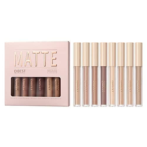 Image of 8 Colours Matte Liquid Eyeshadow Set Velvet Highly Pigmented Smokey Black Nude Eyeshadow Long Lasting Quick Drying Eye Shadow Make Up Kits (Set D)