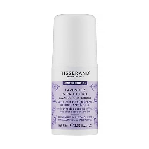 Image of Tisserand - Natural Roll-On Deodorant - Lavender & Patchouli - Unisex - 75ml - Organic & Long-Lasting Protection - 1 x Deodorant Bottle