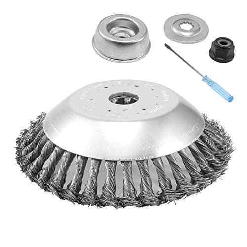 Image of Viabrico strimmer wire brush cutter head, 8 inch steel trimmer with 4pcs ataptor kit, for grass trimmer