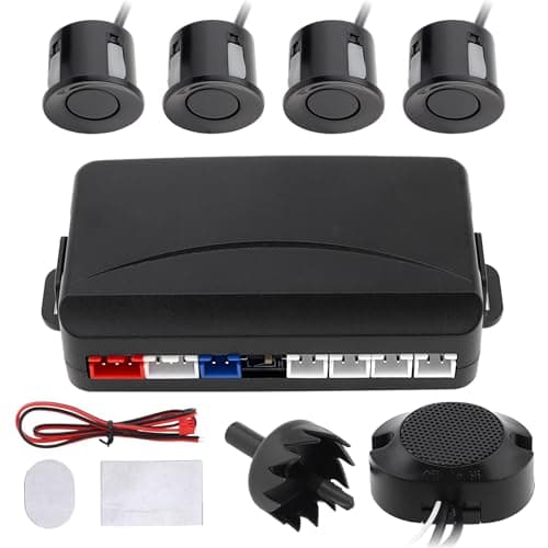 Image of ePathChina Car Parking Sensor System, 4 Sensors Reverse Backup Radar Compatible with Android Car Player, Digital Distance Display & Buzzer Alert, Waterproof 12V Parking Assist Kit (Black)