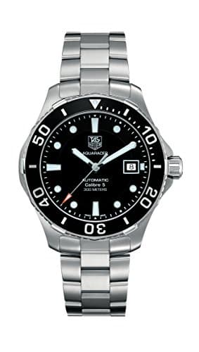 Image of TAG Heuer Men's Aquaracer Calibre 5 Stainless Steel Black Dial Watch #WAN2110.BA0822