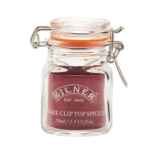 Image of 2 x Mini Kilner Preserve Jars With Clip Seal Spice Jars 70ML