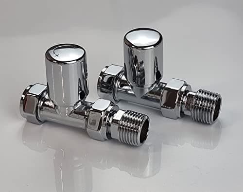 Image of Manissa Milano Straight Chrome Towel Rail Valves 1/2" /15mm Radiator valves