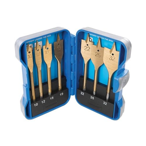 Image of Silverline 279870 Titanium Coated Flat Bit Set 7pce 10 - 32 mm