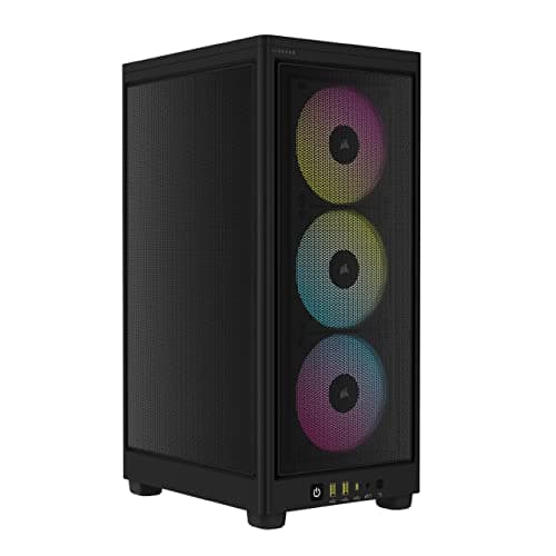 Image of Corsair iCUE 2000D RGB AIRFLOW Mini-ITX PC Case - Mini-ITX Form-Factor - Steel Mesh Panels - Three-Slot GPU Support - 3x AF120 RGB SLIM Fans Included - iCUE Lighting Node CORE Controller - Black