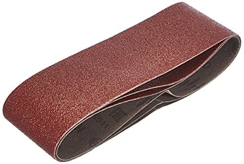 Image of Bosch 2609256188 Sanding Belts for Belt Sanders 60 x 400 mm, Pack of 3 Sheets, 60-Grit, Red
