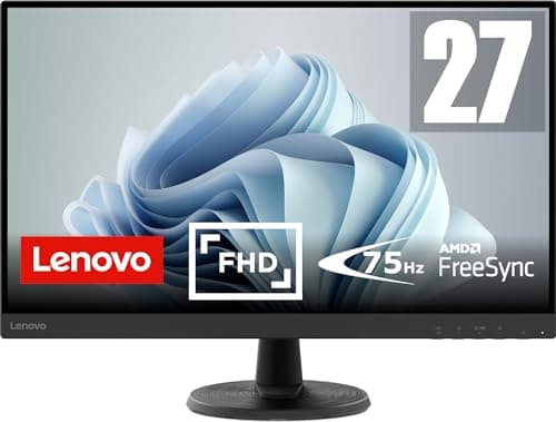 Image of Lenovo D27-40 27 Inch PC Monitor | FHD, 1080p, 75Hz, IPS, 4ms, VGA and HDMI