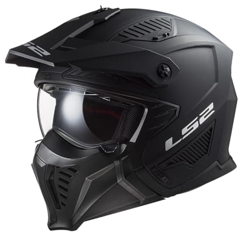 Image of LS2 Motorcycle Helmet OF606 DRIFTER MATT BLACK - Open Faced With Removable Mask - Small (55-56cm)