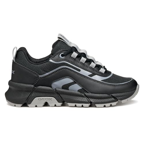 Image of Geox Junior J Flexyper Plus Boy Sneakers, Black/Grey, 30 EU