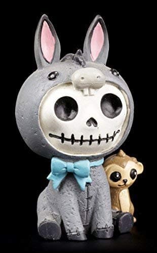 Image of Furrybones Figurine Donkey Donkey with Small Little Monkey incl. Gift Box for Collectors Funny Decoration Skull Face
