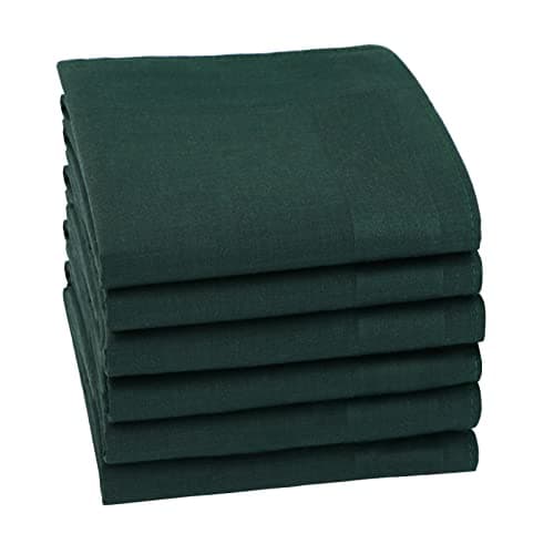 Image of HOULIFE Mens Handkerchiefs - Ladies Handkerchief, Solid Colour Hankerchiefs, 100% 60S Cotton Soft Hankies for Dad Grandad Women Wedding, 40x40cm/16x16’’ (Dark green, 6 Pieces)