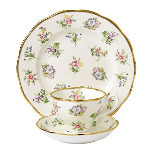Image of Royal Albert 106 100 Years 40017588 1920 Spring Meadow Teacup, Saucer, 20cm Plate, 3 Pc Set, Fine Bone China