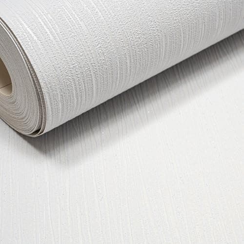 Image of Grandeco Plain Light Grey Crystal Metallic Silver Glitter Thick Textured Vinyl Wallpaper
