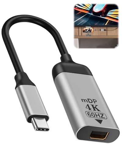 Image of Qaum USB C to Mini DP Displayport Cable Adapter 4k@60hz DP Female to Type-C Male Audio Video Short Cable Adaptor Converter for Tablet, Phone, Laptop, Monitor, Display, Projector