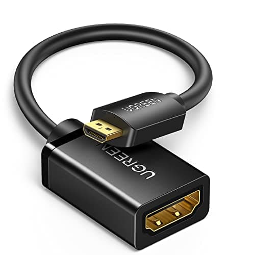Image of UGREEN 4K@60Hz Micro HDMI to HDMI Adapter Male to Female with Ethernet Support 3D Compatible with Hero 7 Black 5 4 6 Raspberry Pi 4 Camera