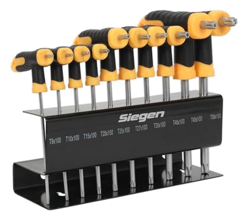 Image of Sealey Siegen S01151 10pc T-Handle TRX-Star Key Set, Silver