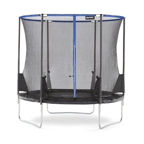 Image of Plum Play Kids Garden Trampoline Spacezone Deluxe Outdoor Trampoline and Safety Net Enclosure - 8ft - 10ft - 12ft (8ft)