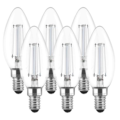 Image of Levidon E14 Led Light Bulb, Non-Dimmable Candle Light Bulbs Small Screw 4W (40W Equivalent) SES Lightbulb Edison Screw Bulb Warm White 470 Lumens, 2700K Warm White 6 Pack