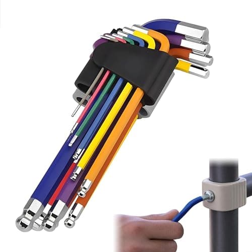Image of Manyugo 1 Set Allen Keys Sets 9PCS Hex Key Set Metric Hex Key Wrench Set 1.5-10mm Hexagon Spanner Set Long Ball End Hex Wrench Set for Furniture Assembly/Vehicle/Machine/Bicycle Repairs(Multicolour)