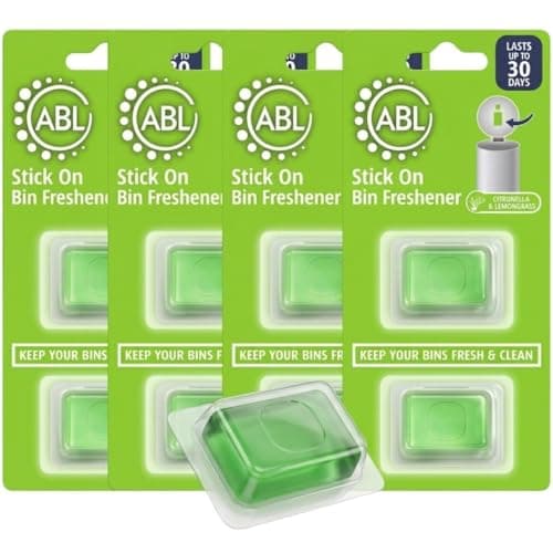 Image of 8 X Bin Freshener Stick On Bin Freshener And Odour Eliminator | Citronella & Lemongrass Deodoriser Smell Fresh