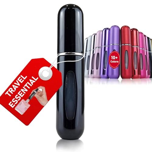Image of La Lune Perfume Atomiser - Travel Essential, Refillable Perfume Travel Bottle, Atomiser Spray Bottle (5 ml) 18 Colors, Piano Black