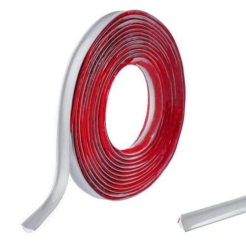 Image of Grey PVC Quadrant Trim,Flexible Laminate Beading Self Adhesive Plastic Wall Corner Edging Strip for Worktop Ceiling Floor,Caulk Moulding Skirting Board Trim(2.5M,12mm*6mm)
