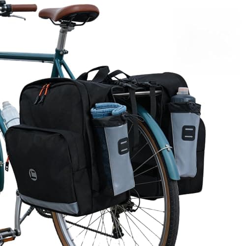 Image of Gkstly Bike Rear Rack Bag Waterproof Bicycle Saddle Bag Cycling Pannier Trunk Carrier with Reflective for Cycling Traveling Commuting
