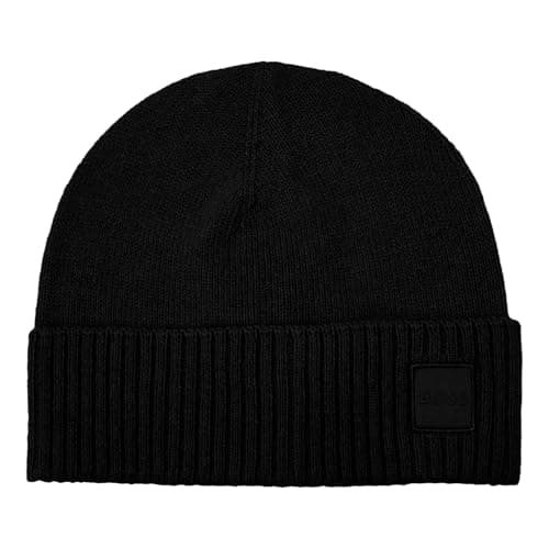 Image of BOSS Men's Akaio_R_Hat Beanie, Black,