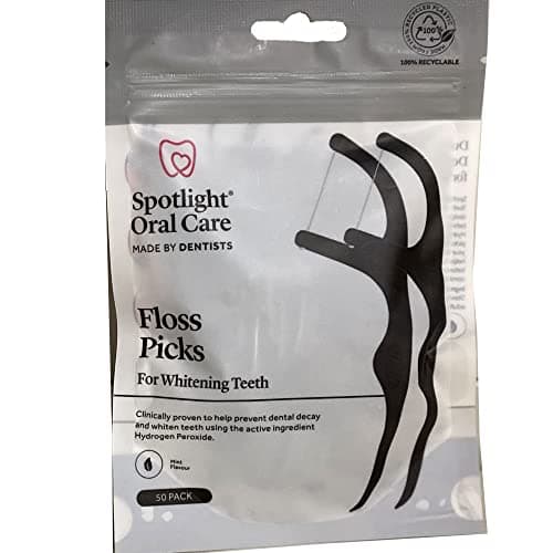 Image of Spotlight Oral Care 50 Floss Picks for Whitening Teeth - Pack of 2