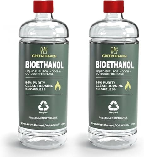 Image of GREEN HAVEN 2L Premium Bioethanol Fuel for Fireplace - Bio Ethanol Liquid for Fires Pits, High Purity Clean Burning Fuel, Bioethanol Fuel Liquid Indoor and Outdoor, Bio Ethanol Fire