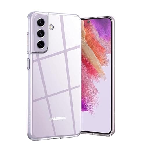 Image of Pristine-Tech Clear Case for Samsung Galaxy S21 FE 5G 6.4-Inch, [Anti-Yellowing] Anti-Scratch Transparent Soft Edge [Military Grade Drop Protection] Shockproof Phone Cover - Crystal Clear