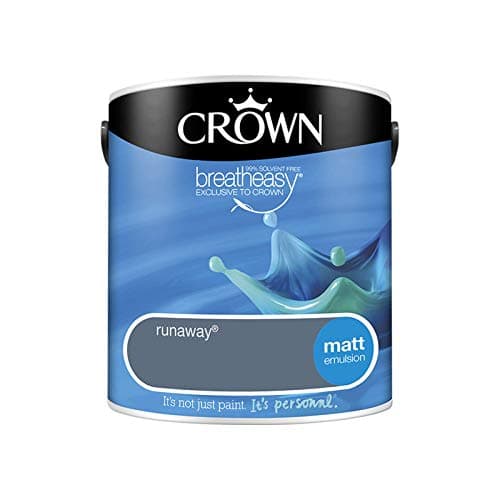 Image of CROWN Runaway - Matt Emulsion Paint - Water Based, Quick Dry - Mid Blue Paint for Walls & Ceilings - 2.5L