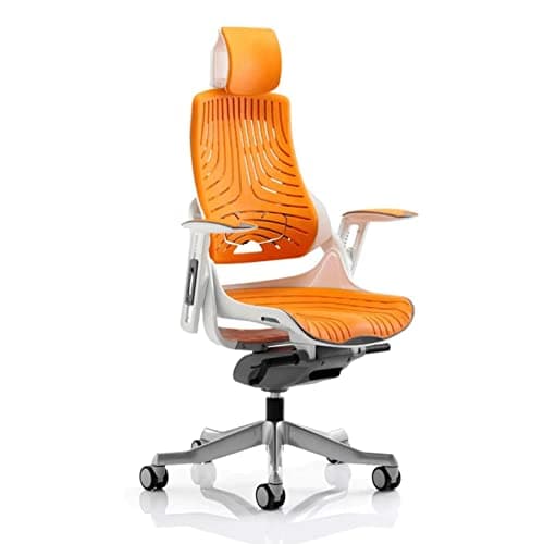 Image of Dynamic KC0165 Zure Executive Chair Elastomer Gel with Arms and Headrest - Orange