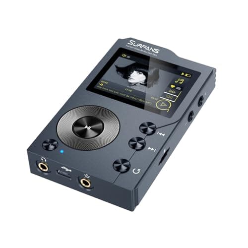 Image of Surfans F20 HiFi MP3 Player with Bluetooth 5.2, Lossless DSD FLAC High Resolution Digital Audio Player, High-Res Portable Music Player with 64GB MicroSD Card, Support up to 512GB