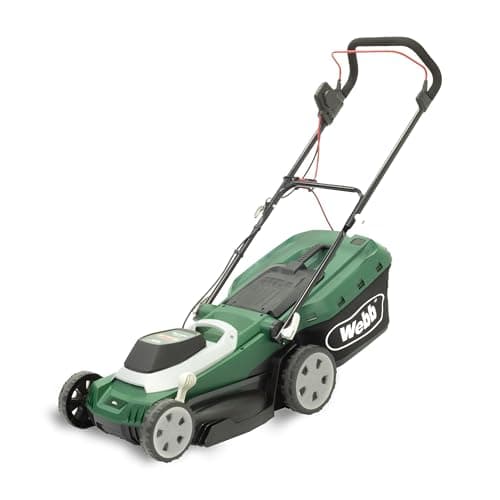 Image of Webb Supreme WEER40RR Electric Rotary Lawnmower with Rear Roller, 6 Cutting Heights, 40cm 16 inch Cutting Width, 1800w Motor, 18 Metre Cable and 45L Collection Bag - 3 Year Guarantee