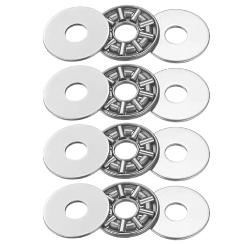 Image of sourcing map 4 Sets AXK0819 Thrust Needle Roller Bearings with 8 Washers, Chrome Steel Needle Roller Bearings, ID 8mm, OD 19mm, Thickness 4mm