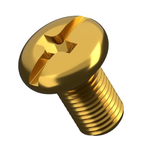 Image of M4 (4mm x 16mm) Brass Phillips Pan Head Machine Screws Metric Fully Threaded DIN 7985 (Pack of 20) E3C
