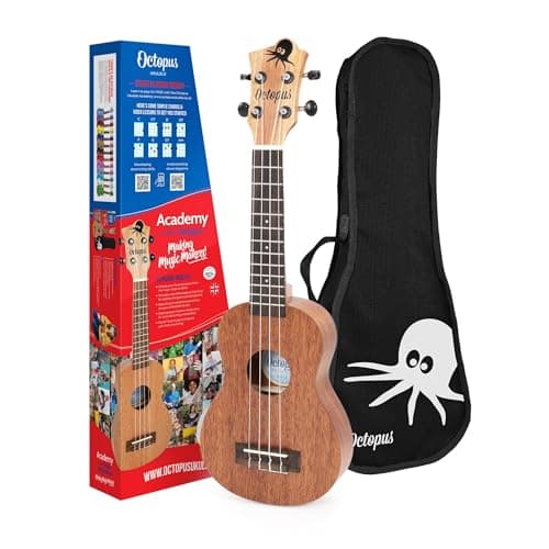 Image of Octopus Academy soprano ukulele left handed in natural
