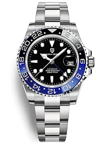 Image of Men Watch Pagani Design GMT Watches for Men Automatic 40MM Date 100M Waterproof Stainless Steel Sapphire Glass Mechanical Wristwatches PD-1662 (3 Black Blue)