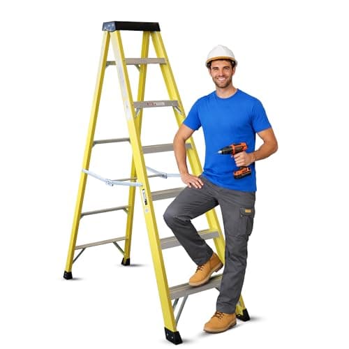 Image of Fibreglass Step Ladder – Lightweight, Stable & EN-131 Certified – Professional-Grade Ladder for Electrical & Industrial Use (7 Tread (2160mm))