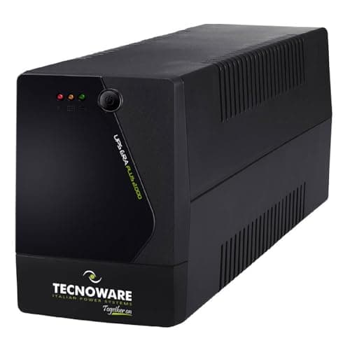 Image of Tecnoware Power Systems - ERA PLUS 2000 UPS, 2000 VA Uninterruptible Power Supply, IEC Outputs, Autonomy up to 40 Min, AVR Stabilization, USB TecnoManager Software, 2000 VA, black